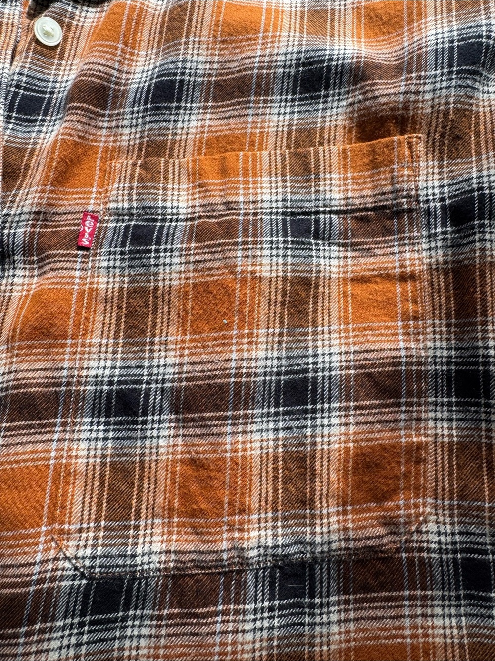 Levi's Rustic Orange and Black Plaid Button-Down Shirt - Picture 3 of 5